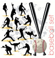 Baseball silhouettes vector image