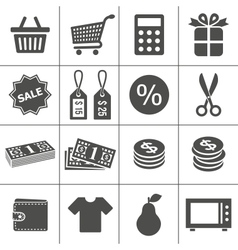Shopping icons set - Simplus series vector image