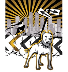 Urban background with skater and dog vector image
