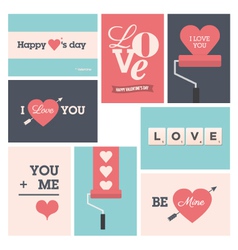 Set valentine cards vector image