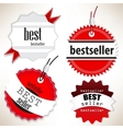 Bestseller Red labels set vector image