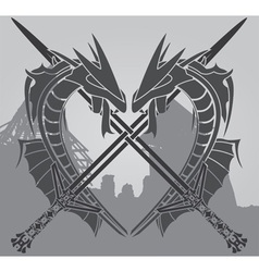 Dragons and swords vector image