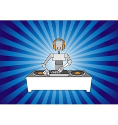 DJ robot vector image