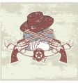 Two guns and hat vector image