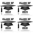 Graduation classes from 2013 to 2016 vector image