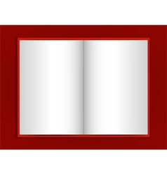Blank book on red background vector image