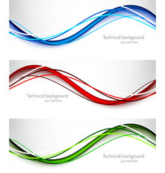 Set of wavy banners vector image