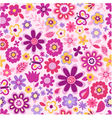 Seamless flower colour pattern vector image