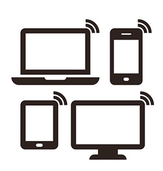 Laptop mobile phone tablet and monitor vector image