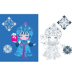 Snow Maiden russian style vector image