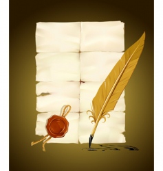 Ink feather pen vector image