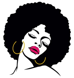 Afro woman vector image