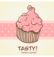 Creative vintage cupcake card vector image