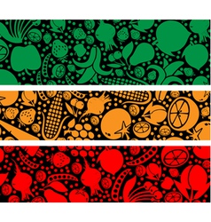 Fruits and vegetables pattern vector image