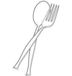 Fork and spoon vector image