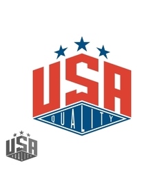 Quality USA logo colored flag of America print vector image