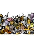 City sketch seamless background for your design vector image