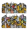 City street sketch background for your design vector image