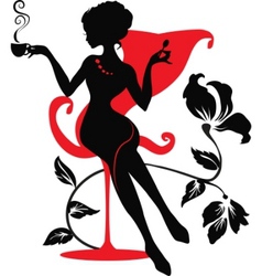 Stylish woman silhouette Stylish woman silhouette vector image