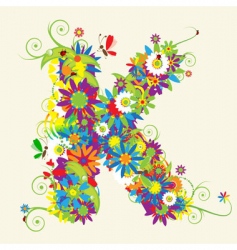 Letter K floral design vector image