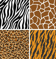 Animal Set Giraffe Leopard Tiger Zebra Seamless Animal Set Giraffe Leopard Tiger Zebra Seamless vector image
