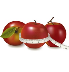 Three red apples vector image