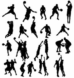 Basket ball silhouettes vector image