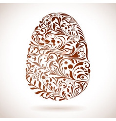 Abstract Easter egg floral ornament vector image