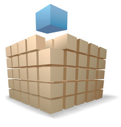 Shipping boxes puzzle vector image