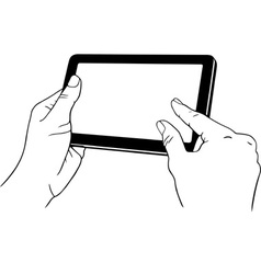 Hand holding tablet pc vector image