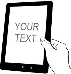 Hand holding tablet pc vector image