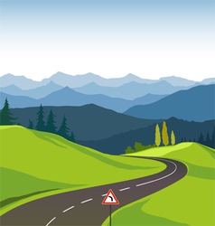 Road and landscape vector image