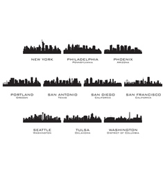 Silhouettes of the USA cities 3 vector image