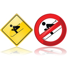 Ski signs vector image