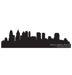 Philadelphia Pennsylvania skyline Detailed silhoue vector image