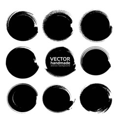 Abstract black circle textured ink strokes Abstract black circle textured ink strokes vector image