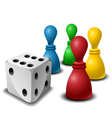 Board game figures with dice vector image