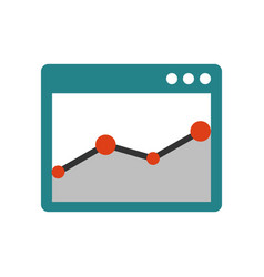Browser window with chart vector image