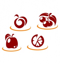 Fruit symbols vector image