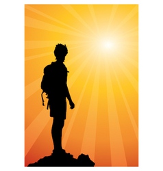 Climber silhouette vector image
