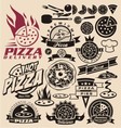 Pizza labels stamps logos and icons vector image