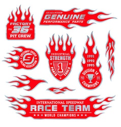 Flame emblems set vector image