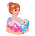 Mum with babies vector image
