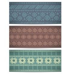 Set of business cards with tribal ornaments vector image