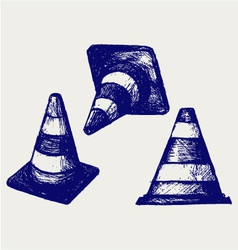 Traffic cones vector image