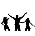 Silhouette dancers vector image