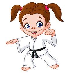 Karate girl vector image