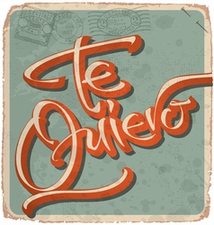 Hand-lettered vintage Valentines card vector image
