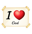 I love god vector image