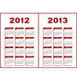 Calendar 2012 - 2013 vector image